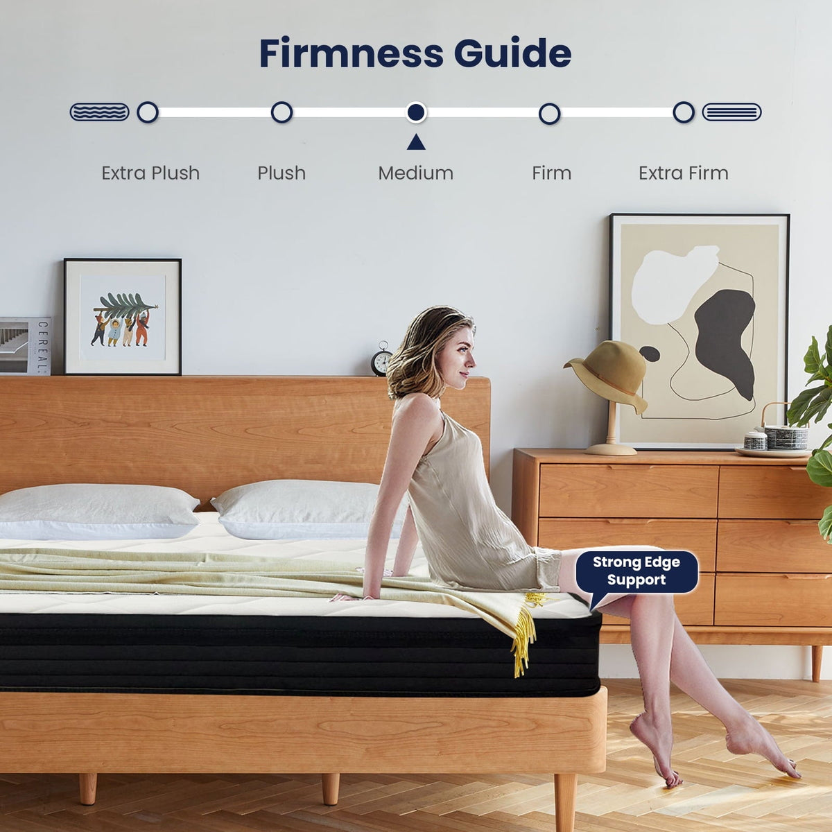 Queen Mattress. 12 Inch Hybrid Memory Foam Mattress in a Box. Pressure Relief. CertiPUR-US