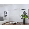 Gauss Pre-Hung Interior Solid Core French Door Double Panel Primed White with Hing Reso Size: 44" x 80", Hardware Finish: Satin Nickel