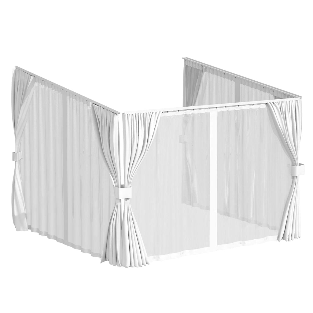 AECOJOY Outdoor Gazebo Privacy Curtains & Mosquito Netting with Zipper, Replacement Universal 4-Panel Sidewalls
