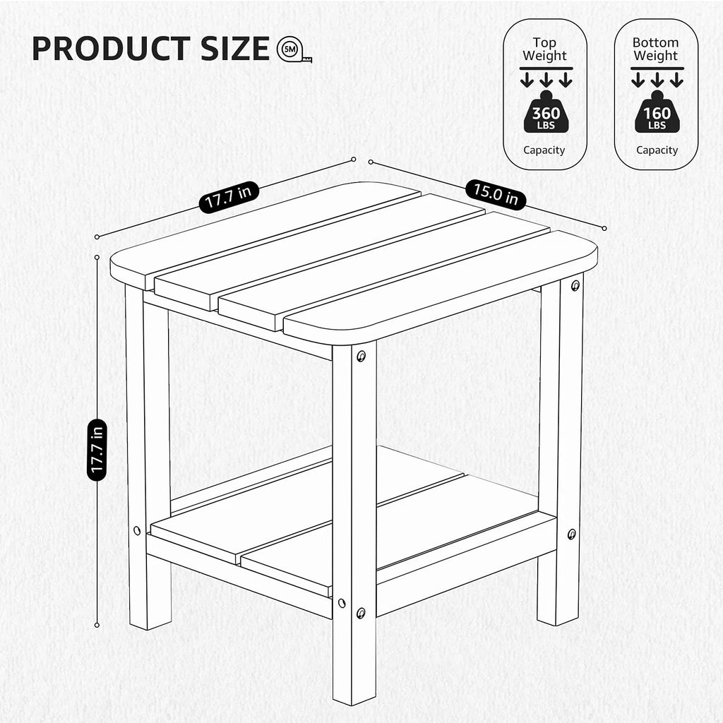 SERWALL Adirondack Table Outdoor Side Table