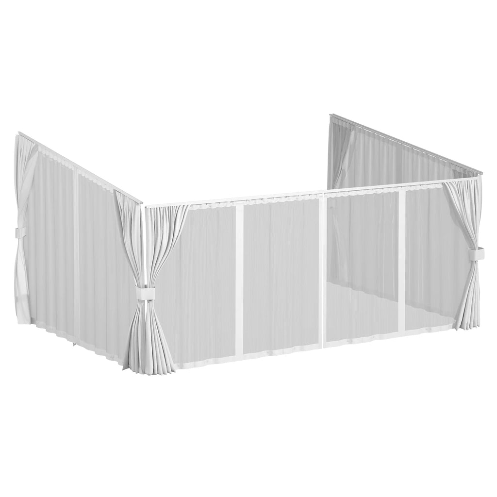 AECOJOY Outdoor Gazebo Privacy Curtains & Mosquito Netting with Zipper, Replacement Universal 4-Panel Sidewalls
