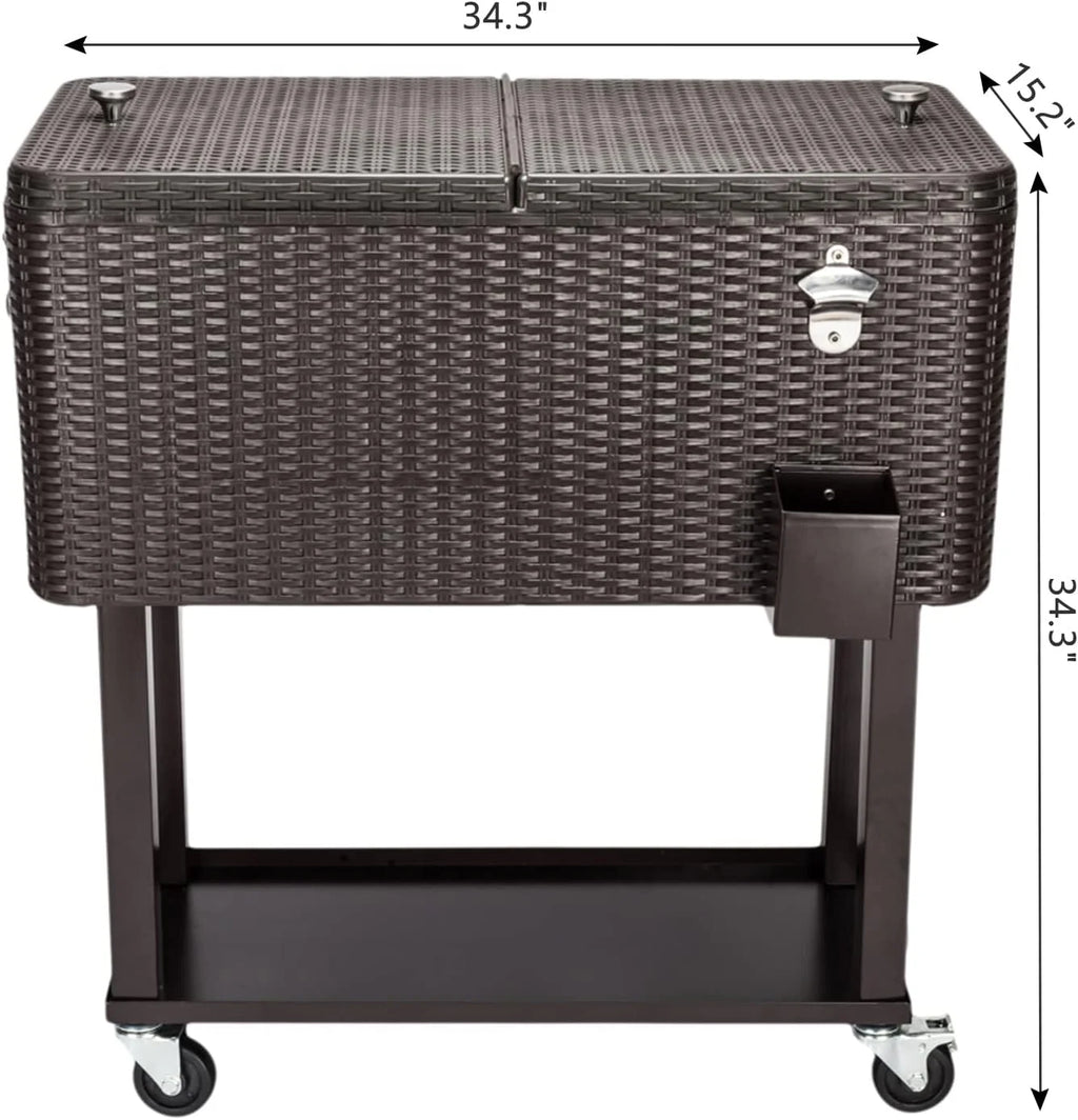 HEYWU 80 Quart Ice Chest Water Cooler with Bottle Opener, Milk White