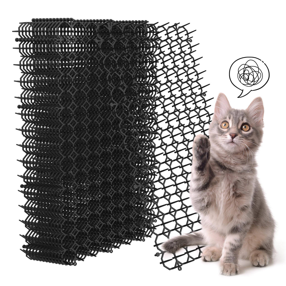 Hmyomina Cat Scat Mat with Spikes 12 Pack Deterrent Mat for Cats and Dogs for Indoor and Outdoor (16 x 8 inches)
