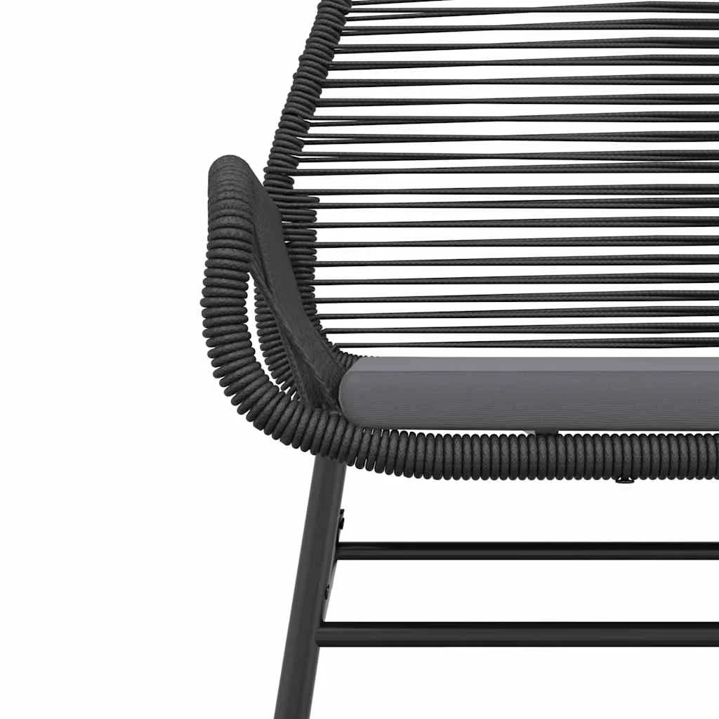 Vidaxl 7 Piece Patio Dining Set with Cushions Black Poly Rattan Glass