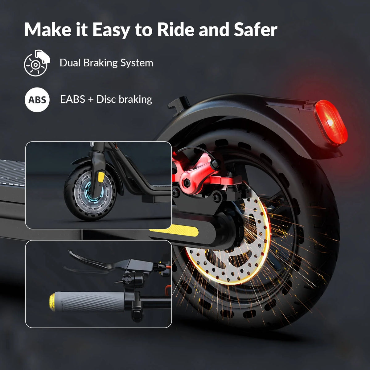 5TH WHEEL W16S 300W Electric Scooter with Turn Signal, 8.5" Solid Tires, 18mph & 12miles Range, Folding Commuting E - Scooter for Adults with APP Control