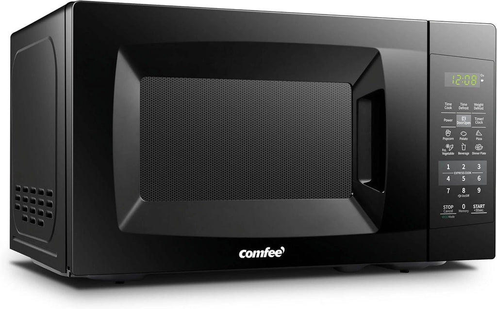 Countertop Microwave with Sound on/Off, Eco Mode, and Convenient One - Touch Button, 0.7 Cubic Foot, White