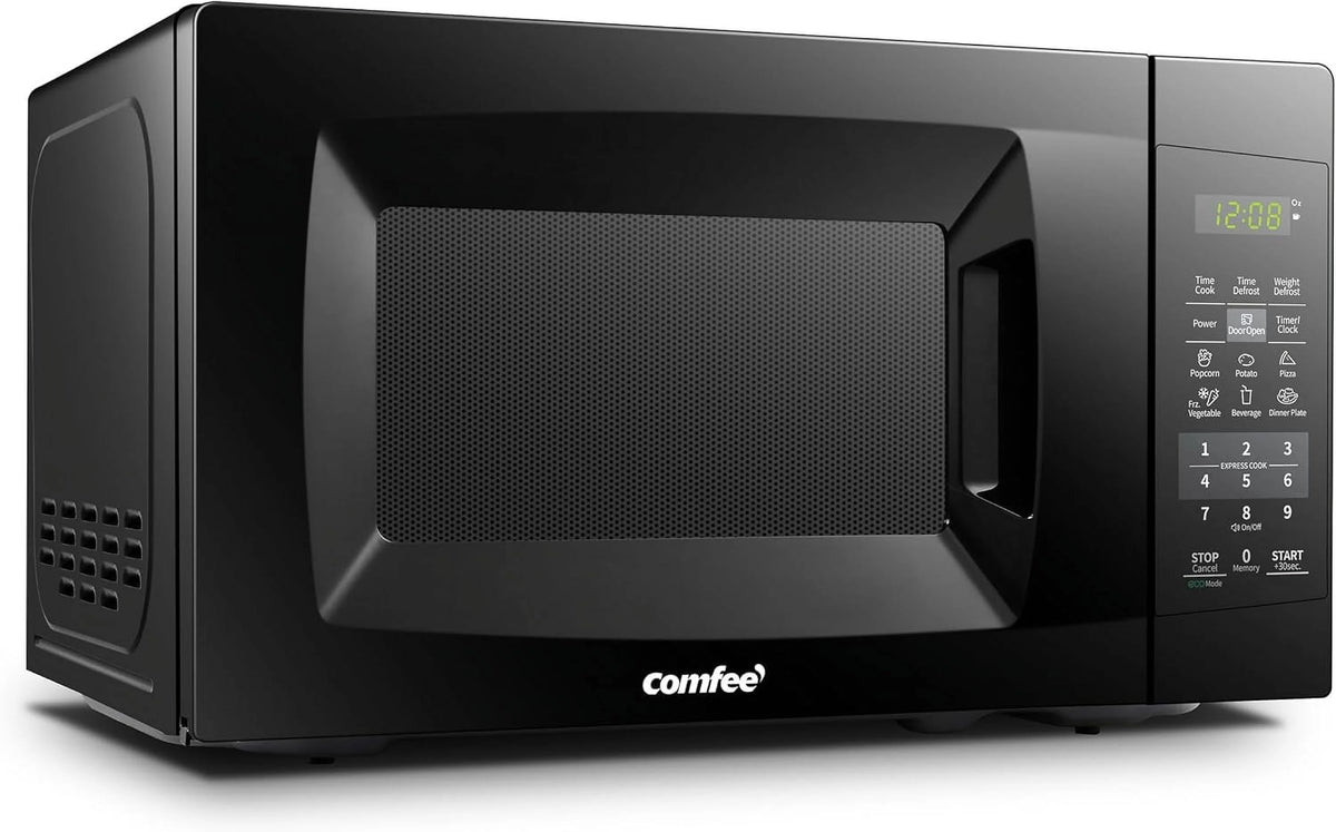 Countertop Microwave with Sound on/Off, Eco Mode, and Convenient One - Touch Button, 0.7 Cubic Foot, White