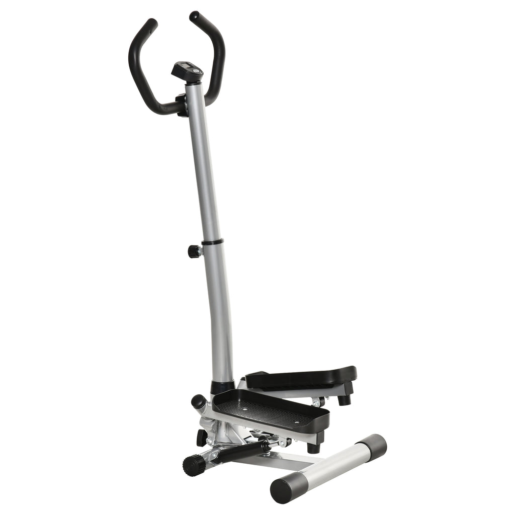 HOMCOM Stepper Heimtrainer für Zuhause mit LCD-Bildschirm einstellbare Geschwindigkeit Metall ABS 55 x 53 x 118-128 cm