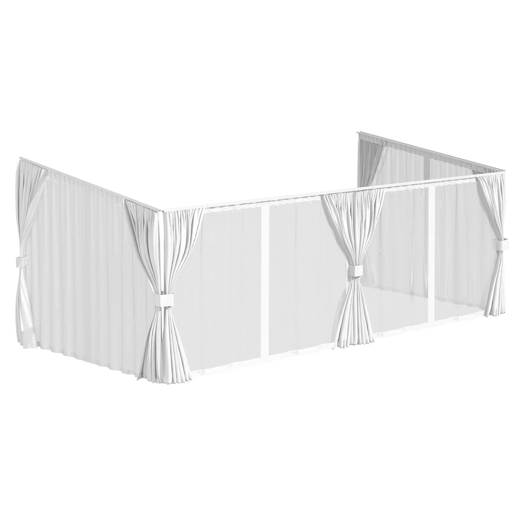 AECOJOY Outdoor Gazebo Privacy Curtains & Mosquito Netting with Zipper, Replacement Universal 4-Panel Sidewalls